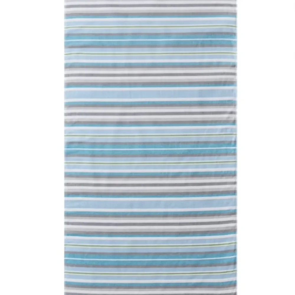 New Better Homes And Gardens Blue and Gray Luxury Striped  Beach Towel